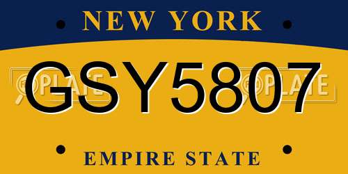 GSY5807 New York License Plate