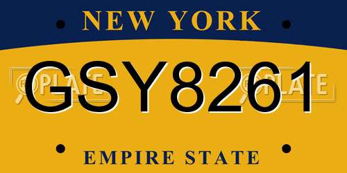 GSY8261 New York License Plate