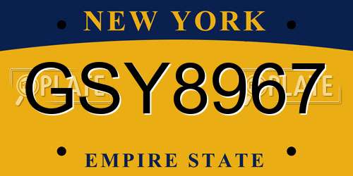 GSY8967 New York License Plate