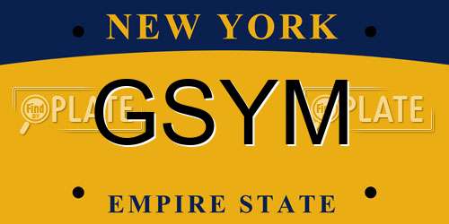 GSYM New York License Plate