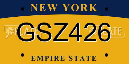 GSZ426 New York License Plate