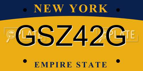 GSZ42G New York License Plate