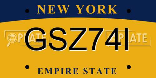 GSZ74I New York License Plate