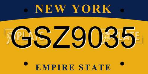 GSZ9035 New York License Plate