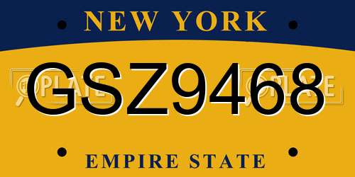 GSZ9468 New York License Plate