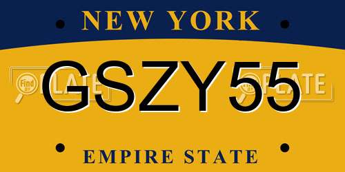 GSZY55 New York License Plate