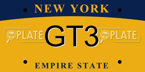 GT3 New York License Plate