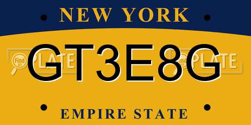 GT3E8G New York License Plate