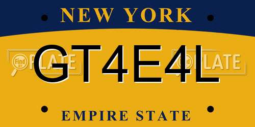 GT4E4L New York License Plate