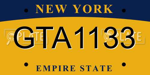 GTA1133 New York License Plate
