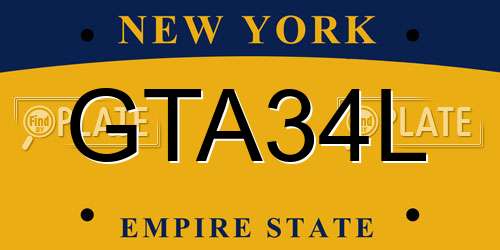 GTA34L New York License Plate