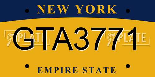 GTA3771 New York License Plate