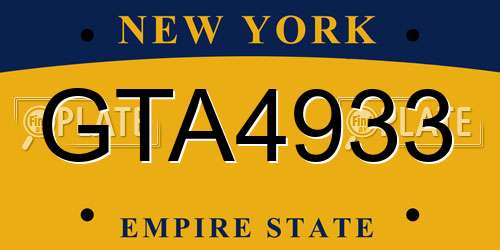 GTA4933 New York License Plate