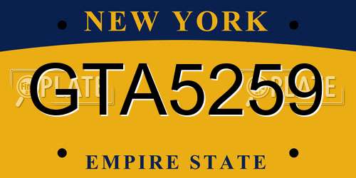 GTA5259 New York License Plate