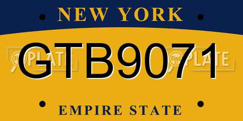 GTB9071 New York License Plate