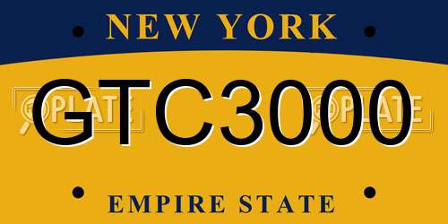 GTC3000 New York License Plate