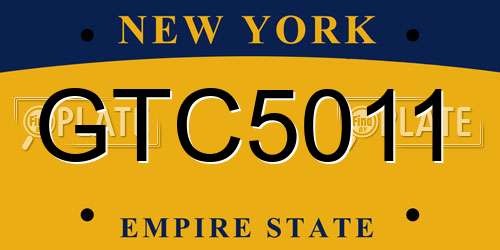 GTC5011 New York License Plate