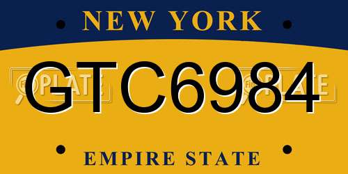 GTC6984 New York License Plate