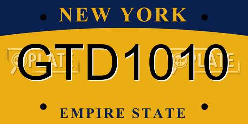 GTD1010 New York License Plate