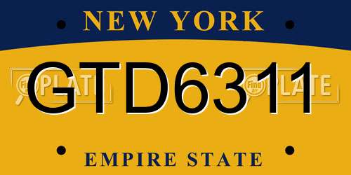 GTD6311 New York License Plate