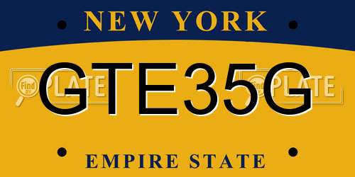 GTE35G New York License Plate