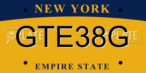 GTE38G New York License Plate