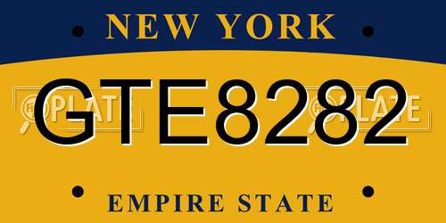 GTE8282 New York License Plate
