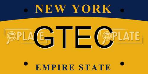 GTEC New York License Plate
