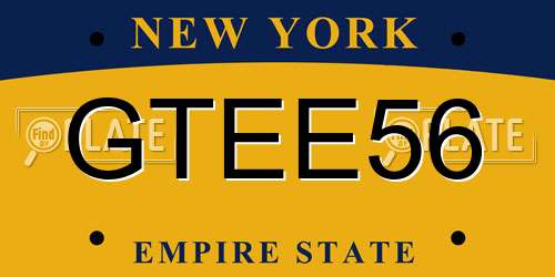 GTEE56 New York License Plate