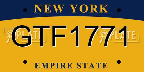 GTF1771 New York License Plate