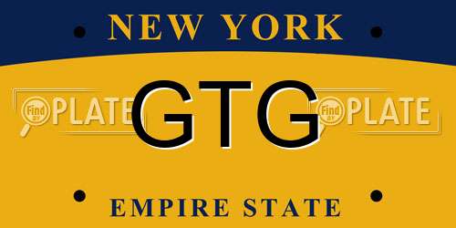 GTG New York License Plate