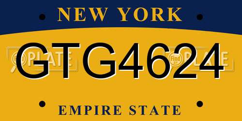 GTG4624 New York License Plate