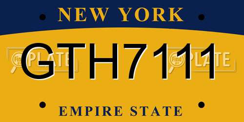 GTH7111 New York License Plate