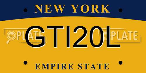 GTI20L New York License Plate