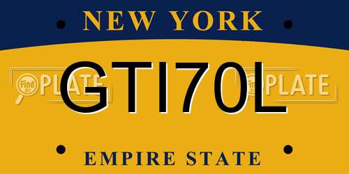 GTI70L New York License Plate