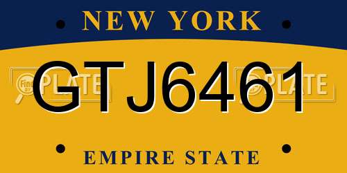 GTJ6461 New York License Plate