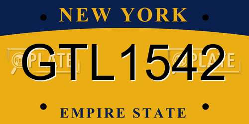 GTL1542 New York License Plate