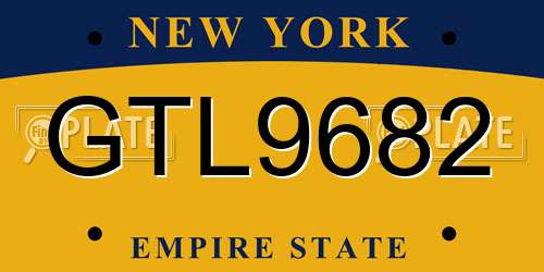 GTL9682 New York License Plate