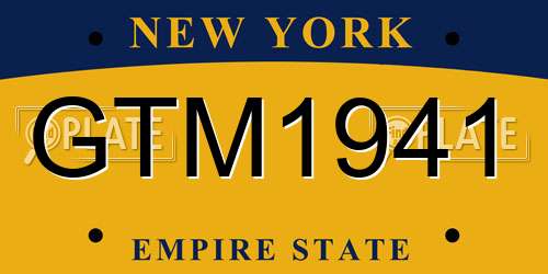 GTM1941 New York License Plate