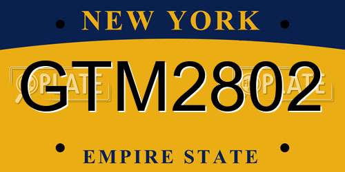 GTM2802 New York License Plate