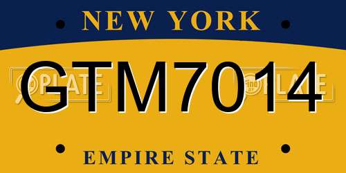 GTM7014 New York License Plate