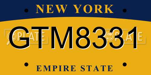 GTM8331 New York License Plate