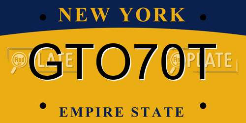 GTO70T New York License Plate