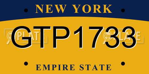 GTP1733 New York License Plate