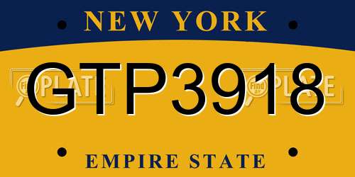 GTP3918 New York License Plate