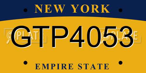 GTP4053 New York License Plate