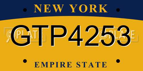 GTP4253 New York License Plate