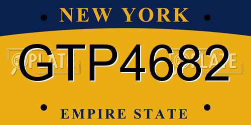 GTP4682 New York License Plate