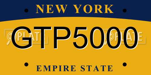 GTP5000 New York License Plate
