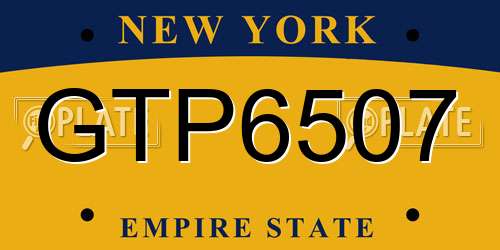 GTP6507 New York License Plate